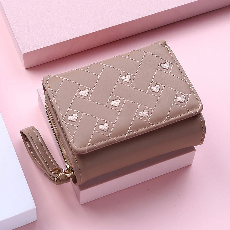 Mini Zip Wallet with Woven Pattern Card Holder