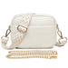 Soft Box PU Leather Crossbody Bag Zipper Closure - White