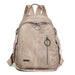 PU Leather Backpack for Women Large Capacity Everyday - Khaki