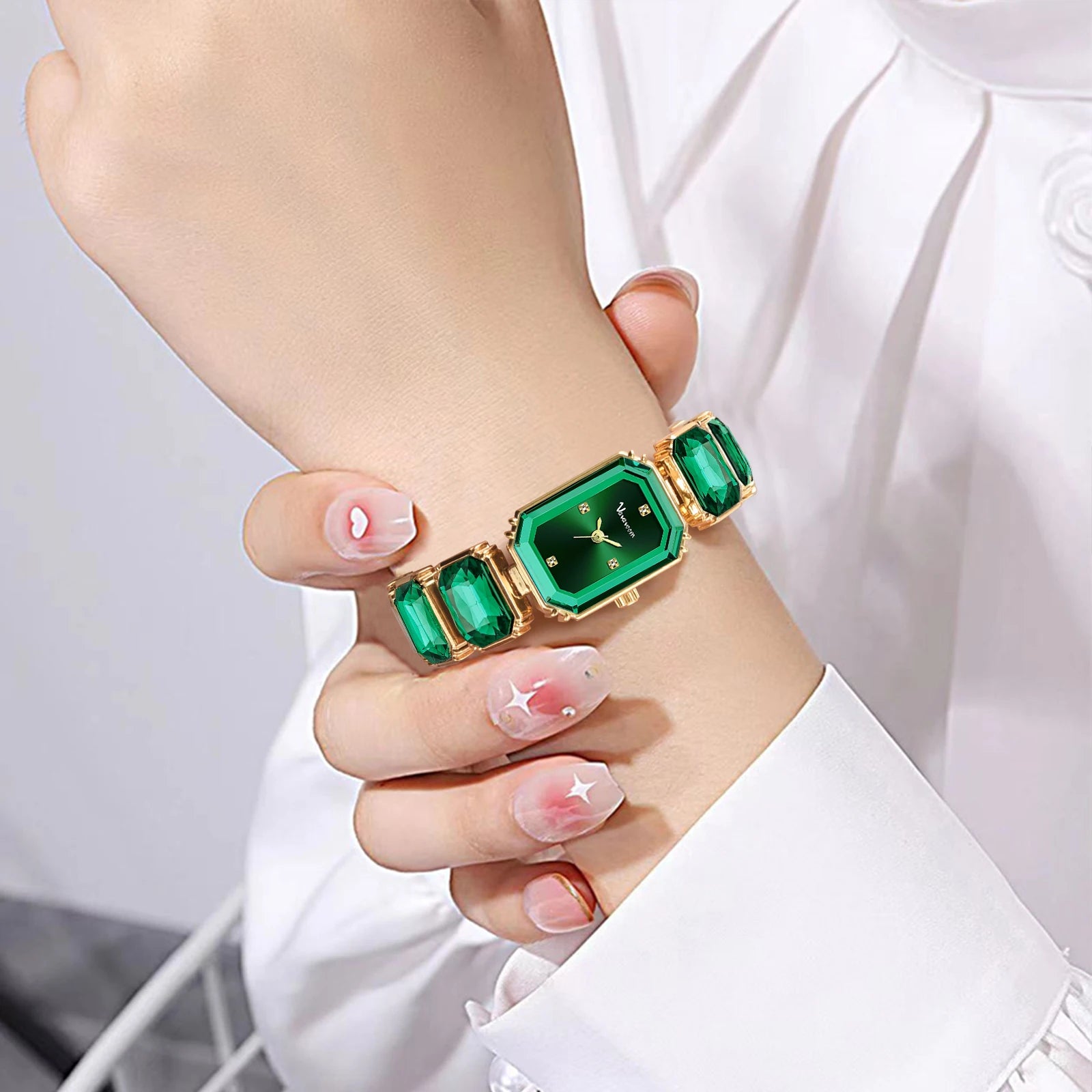 Timeless Crystal Bracelet Watch With Diamond Accents