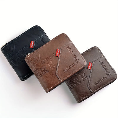 Wallet In Classic Zippered Compact Card Holder Travel - WO2MEN