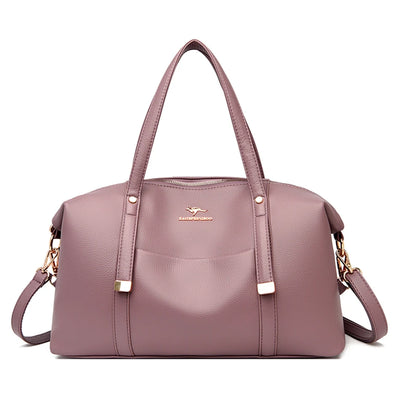 Elegant Large Capacity Tote Bag with Dual Handles - Purple