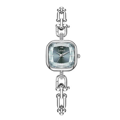 Square Bracelet Watch with Elegant Chain Link Design