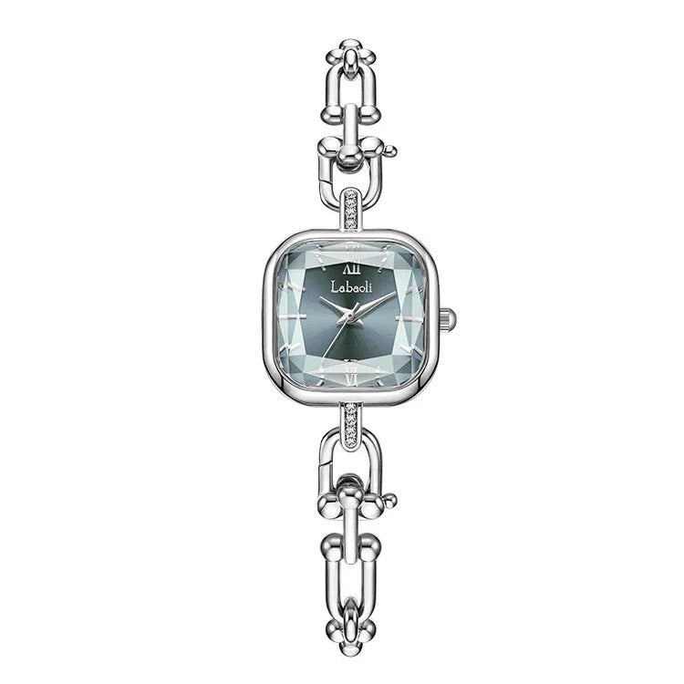 Square Bracelet Watch with Elegant Chain Link Design