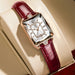 Rectangle Luxe Watch With Diamond Crystal Frame Design - Rose Gold White