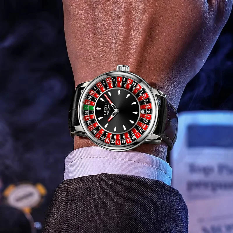 Roulette Dial Luxury Wristwatch with Luminous Hands