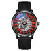 Automatic Skeleton Dial Wristwatch with Rotating Plate - Silicone Black