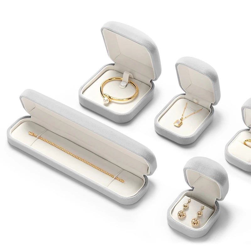 Elegant Velvet Jewelry Organizer Box with Compartments