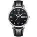 Men's Quartz Watch with Roman Dial And Day Date Display - Silver Black