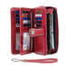RFID Protected Long Wallet Clutch With Ample Card Slots - Wine Red