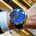 Watch Moonphase Skeleton Automatic Timepiece Open Heart - Blue