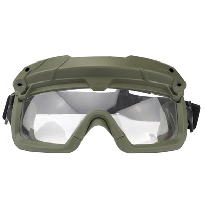 Tactical Goggles with Helmet Mode And Head Mode - OD Clear Lens
