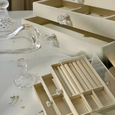 Three-Tier Jewelry Box Drawer For Earrings Necklaces