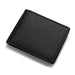 Short Wallet with Zipper Closure and Card Holder - Black