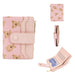 Bear Print Wallet with Card Slots and Zipper Closure - Pink