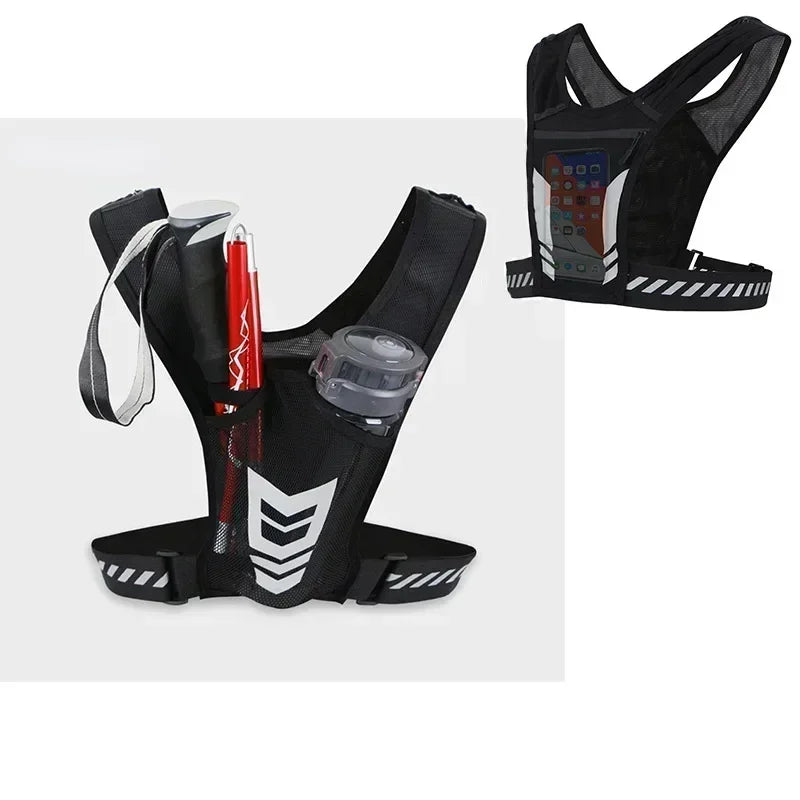Reflective Running Backpack Vest with Phone Pocket