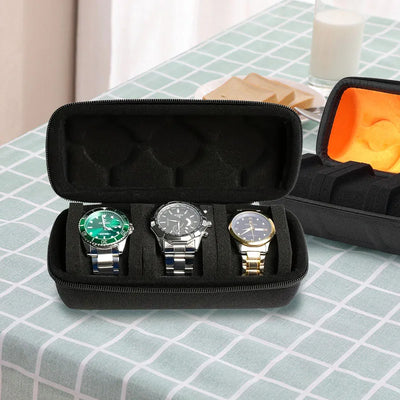 Three Slot Travel Case for Watches and Accessories