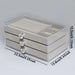 Three-Tier Jewelry Box Drawer For Earrings Necklaces - Grey