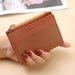 Wallet with Zipper Card Slots and Mini Money Clip Pouch - Chocolate