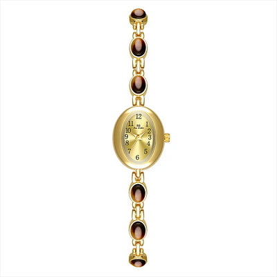 Elegant Ladies Watch Bracelet with Multicolor Beads