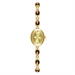 Elegant Ladies Watch Bracelet with Multicolor Beads - Brown Gold