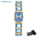 Ornate Gemstone Link Timepiece With Framed Dial Edition - Blue