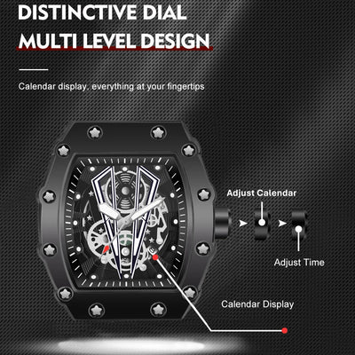 Skeleton Dial Watch with Multifunction Mechanism