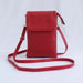 PU Leather Crossbody Bag with Flap Closure Compact - Red
