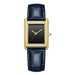 Rectangular Quartz Watch with Leather Strap Timeless - Gold Blue V2