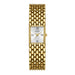 Square Dial Quartz Watch with Stainless Steel Bracelet - Gold White
