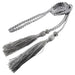 Women Braided Tassel Belt Knot Decorated Waist Rope - Silver
