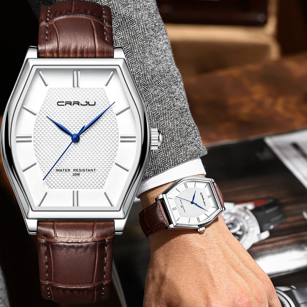 Tonneau Form Timepiece With Classic Band For Dailywear