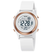 Digital Stopwatch Watch with 50M Water Resistance - White Rose Gold