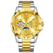 Tourbillon Automatic Watch for Men Wristwatch Timepiece - Silver Gold