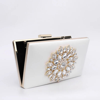 Clutch Bag with Crystal Sunburst Accent for Evening - WO2MEN