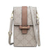 Crossbody Handbag With Petal Plaid Pattern And Strap - Grey