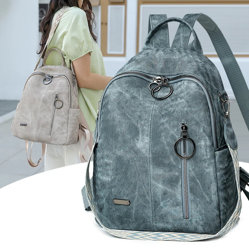PU Leather Backpack for Women Large Capacity Everyday