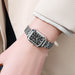 Rectangular Stainless Steel Ladies Quartz Watch - Silver Black
