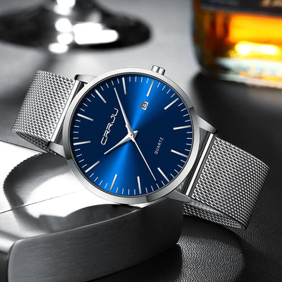 Silk Mesh Dial Timepiece With Calendar Window Luxe Neo