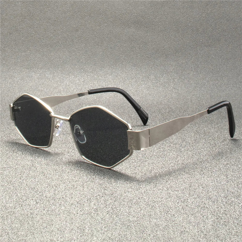 Vintage Punk Sunglasses with Round Metal Frame Elite - WO2MEN