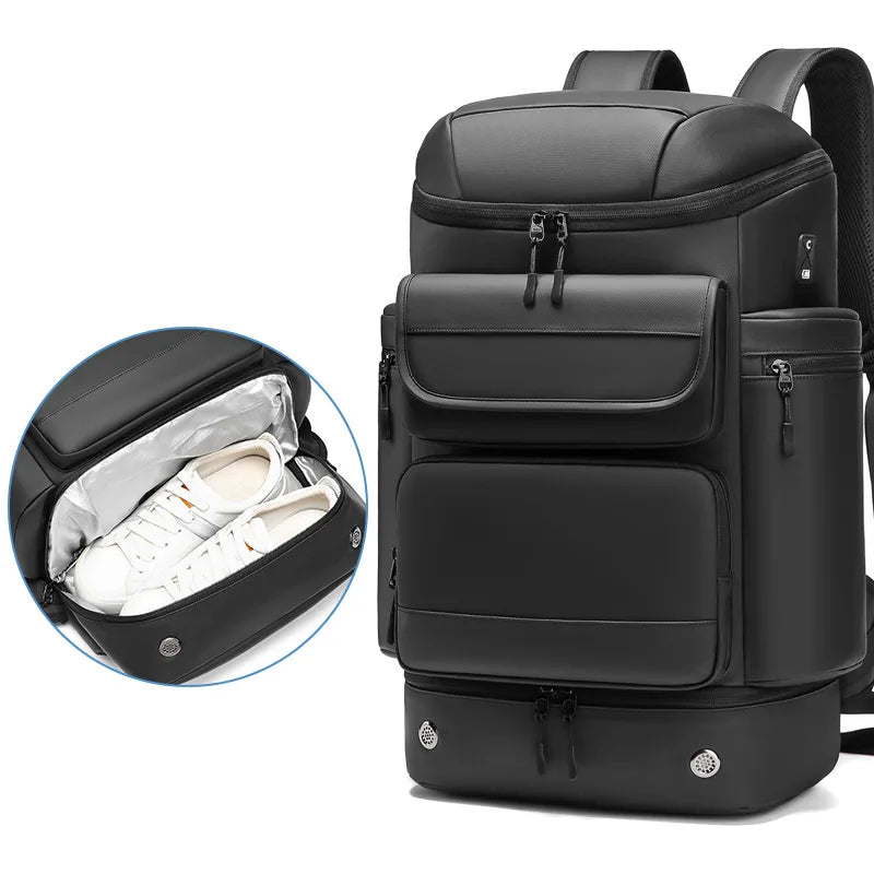 Large Capacity Travel Backpack Waterproof with Shoe Bag
