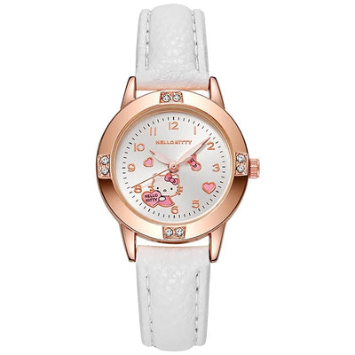 Cartoon Charm Dial Watch with Crystal Hearts Decorative