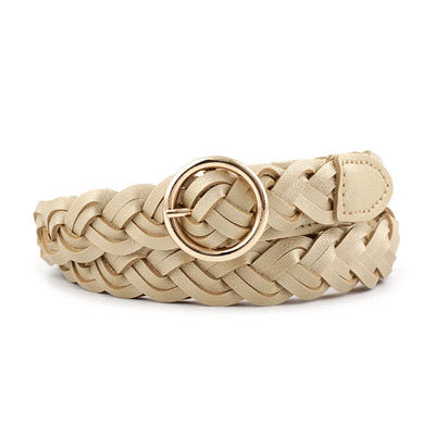 Lux Braided Belt with O Ring Buckle for Women