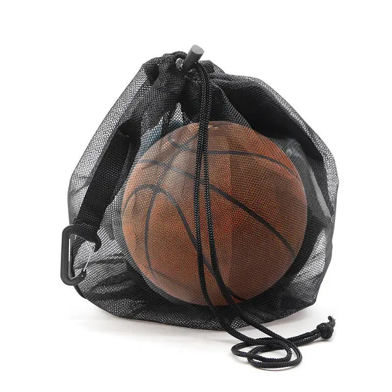 Portable Drawstring Basketball Mesh Bag for Backpack