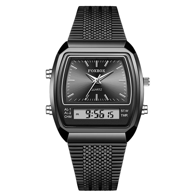 Digital Wristwatch with Luminous Display 30M Waterproof - Black