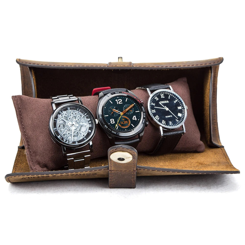 Watch Roll Box Leather Detachable Travel Case