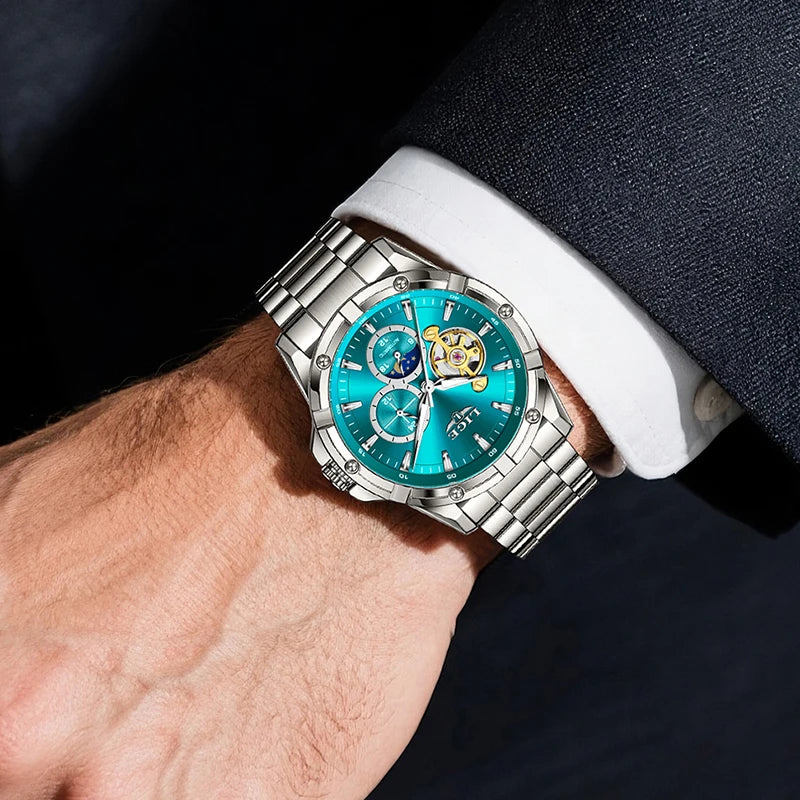 Tourbillon Automatic Watch for Men Wristwatch Timepiece