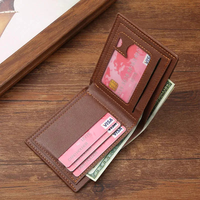 Geometric Stitch Card Holder Wallet with Slim Frame