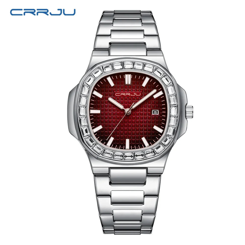 Diamond Bezel Timepiece With Luminous Dial Elegance