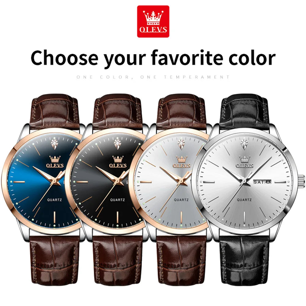 Calendar Week Display Timepiece With Luminous Dial